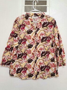 Tropical Leaf Button‑Up Shirt